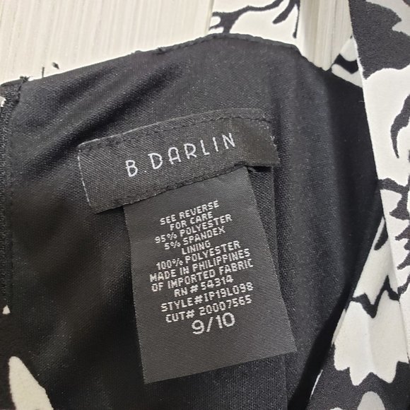 NWT B. Darling Black and White Floral Strappy Dress - Picture 4 of 7